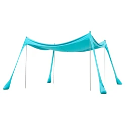 VEVOR Beach Tent Sun Shelter, UPF50+ Sun Protection, 6.6 ft Tall, 10 x 10 ft, Easy Pop Up Beach Canopy with Sandbags, Stability Poles, Sand Shovels, Portable Shade for Family Outings, Camping, Fishing