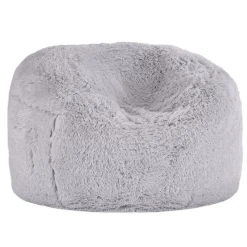 VEVOR Bean Bag Bed Chair, Convertible Chair from BeanBag to Lounge or Mattress, Gaint Bean Bag Chair Bed with Washable Cover for Adults, Fluffy Plush, Foam Filling and Side Pocket, Grey(Full Size)