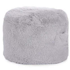 VEVOR Bean Bag Bed Chair, Convertible Chair from BeanBag to Lounge or Mattress, Gaint Bean Bag Chair Bed with Washable Cover for Adults, Fluffy Plush, Foam Filling and Side Pocket, Grey(Full Size)