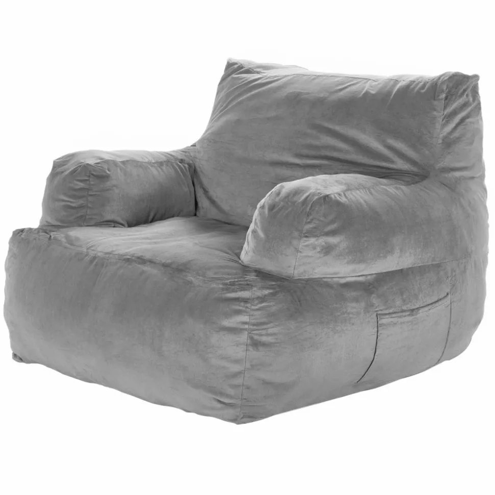VEVOR Bean Bag Chair, BeanBag Sofa Chair with Armrests for Adults, Fluffy Plush & High-Density Foam Filling Adult Bean Bag with Zapper, Comfy Lazy Sofa Chair Ideal for Living Room, Bedroom, Beige