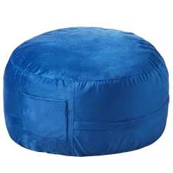 VEVOR Bean Bag Chair, 3 feet Round Bean Bag Chair with Removable and Washable Cover, 25D Memory Foam Filled with Soft and Smooth Dutch Velvet, Bean Bag for Bedroom or Playroom, Blue