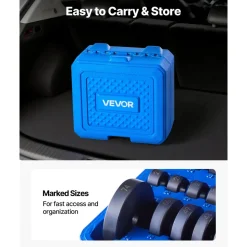 VEVOR Bearing Press Kit, 10 Pcs, Bearing Race and Seal Driver Set with 9 Bushings and Handle Shaft, Bushing Driver Tool Set, Heavy Duty Aluminum Alloy Removal Installation Tool Kit with Storage Case