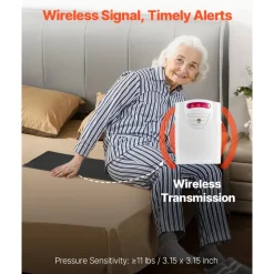 VEVOR Bed Alarm System for Elderly Adults, 14 x 30-inch Wireless Bed Sensor Pad with Pager, Safety Bed Alarms and Fall Prevention Pad for Home, Hospital, Rehabilitation Center