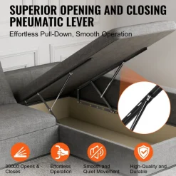 VEVOR Bed Lift, 59x71 in Compatible Bed Size 154 lbs Load Bearing, DIY Wall Bed Mechanical Hardware Kit Vertical Deluxe, Pneumatic Lever Heavy Duty Bed Support, Folding Wall Bed for Guestroom
