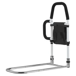 VEVOR Bed Rail for Elderly, Bedside Assist Rails with Side Handle and PU Handrail, Adjustable Height Carbon Steel Pipe Bedside Cane, Bed Bars for Seniors & Patients, Fits King, Queen, Full, Twin