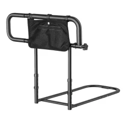 VEVOR Bed Rails for Elderly Adults Folding Bed Side Assist Rail for Seniors, Length & Height Adjustable, High-Strength Steel Bed Cane with Storage Pocket, Fits King Queen Full Twin Bed, 300LBS Support