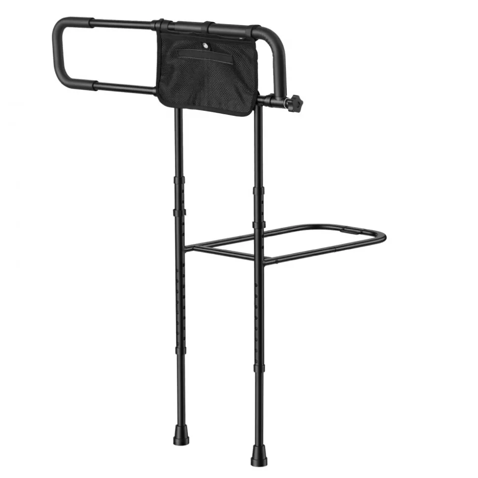 VEVOR Bed Rails for Elderly Adults 200LBS Loading Bed Side Assist Rail, with Motion Sensor LED Light, Adjustable Height & Length, Non-Slip Handle, High-Strength Steel, Fit King Queen Full Twin Bed