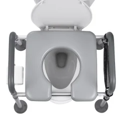 VEVOR Bedside Commode Chair, 500 lbs Capacity, 4-in-1 Portable Toilet and Raised Toilet Seat with Padded Seat & Armrest, Detachable 5L Bucket, Adjustable Height & Width Adult Potty Chair for Seniors