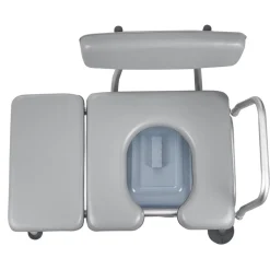VEVOR Bedside Commode Chair, 500 lbs Weight Capacity, 4-in-1 Portable Toilet and Raised Toilet Seat with Padded Seat and Backrest, Detachable 5L Bucket, Adjustable Height Adult Potty Chair for Seniors