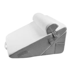 VEVOR Bed Wedge Pillow for Sleeping, 3 Pcs Adjustable Orthopedic Bed Wedge Set, with Jacquard Washable Cover & Foam Support, Post Surgery Pillow for Acid Reflux Back Pain Snoring Relief, White/Grey