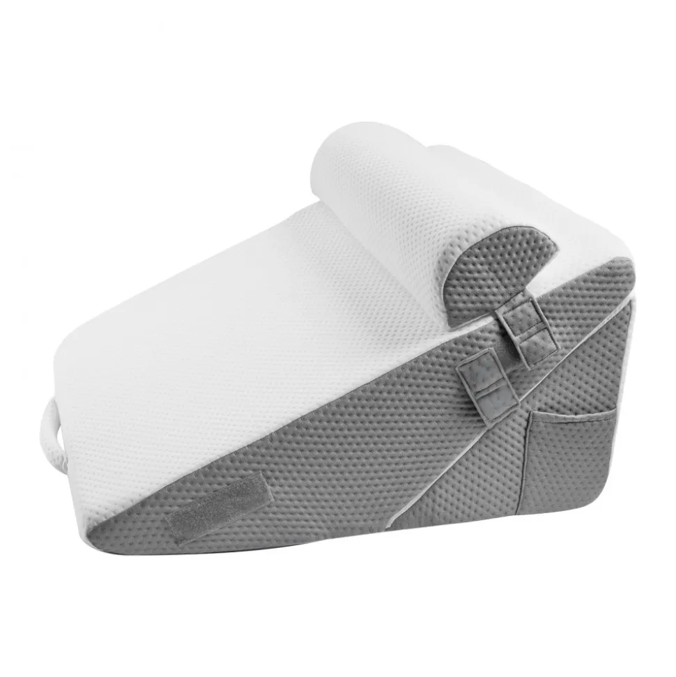 VEVOR Bed Wedge Pillow for Sleeping, 3 Pcs Adjustable Orthopedic Bed Wedge Set, with Jacquard Washable Cover & Foam Support, Post Surgery Pillow for Acid Reflux Back Pain Snoring Relief, White/Grey