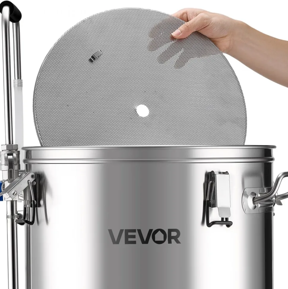 VEVOR Beer Brewing Equipment, 16 Gal/60L Beer Maker with Anti-Burn Pump and Wort Chiller,3000W All-in-One Home Brewing Kit with Digital Control, Recipe Memory & Timer, Removable mesh strainer