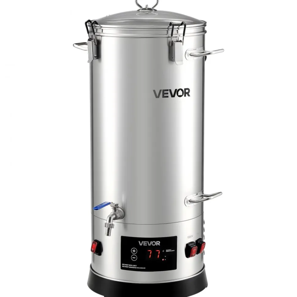 VEVOR Beer Brewing Equipment, 8 Gal/30L 304 Stainless Steel Home Beer Brewer,1500W All-in-One Home Brewing Kit with Tall strainer, Integrated Inner Barrel & Reinforced Handle