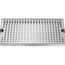 VEVOR Beer Drip Tray, 304 Stainless Steel Kegerator Drip Trays with 4 Non-Slip Rubber Pads and Detachable Cover, Heat / Cold Resistant Beer Tower Drip Pan for Bar Restaurant Coffee Shop Home