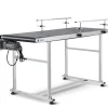VEVOR Belt Conveyor, 59 x 23.6 inch Conveyor Table, Heavy Duty Stainless Steel Motorized Belt Conveyor for Inkjet Coding Applications Powered PVC Belt Anti-Static Adjustable Speed (Double Guardrail)