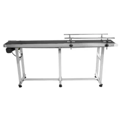 VEVOR Belt Conveyor, 59 x 15.7 inch Conveyor Table, Heavy Duty Stainless Steel Motorized Belt Conveyor for Inkjet Coding Applications Powered PVC Belt Anti-Static Adjustable Speed (Double Guardrail)