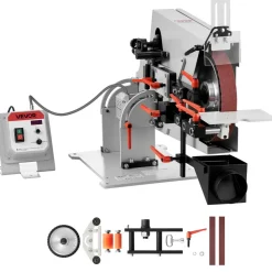 VEVOR Belt Grinder Sander with VFD, 72 x 2-Inch Variable Speed Belt Polisher, 1500W Knife Making Machine with 3 Grinding Modes & 3PCS Sanding Belts for Metalworking, Compatible with 72"-82" * 2" Belts