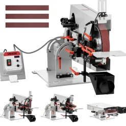 VEVOR Belt Grinder Sander with VFD, 72 x 2-Inch Variable Speed Belt Polisher, 1500W Knife Making Machine with 3 Grinding Modes & 3PCS Sanding Belts for Metalworking, Compatible with 72"-82" * 2" Belts