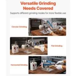 VEVOR Belt Grinder Sander with VFD, 30 x 1-Inch Variable Speed Belt Polisher, 550W Polishing Grinding Machine with 2 Grinding Modes & 3PCS Sanding Belts for Metalworking, Knife Making