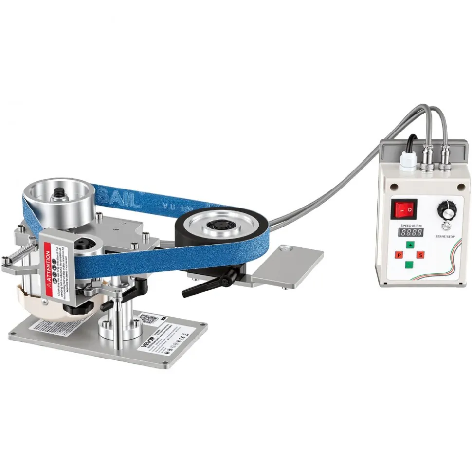 VEVOR Belt Grinder Sander with VFD, 30 x 1-Inch Variable Speed Belt Polisher, 550W Polishing Grinding Machine with 2 Grinding Modes & 3PCS Sanding Belts for Metalworking, Knife Making