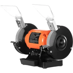 VEVOR Bench Grinder, 6-inch Single Speed Bench Grinder, 3450RPM High-Speed Table Grinders with 250W 2.1A Induction Motor, 36/60-Grit Grinding Wheels & LED Work Light for Fast Sharpening Grinding