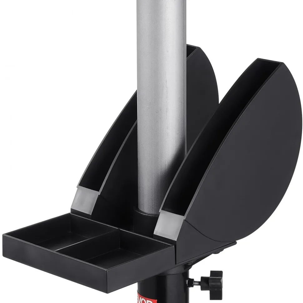 VEVOR Bench Grinder Stand, Bench Grinder Vise Floor Pedestal with 12" x 10" Mounting Plate, 5-Level Height Adjustable Pedestal Stand with Grinding Wheel Storage Compartment & Heavy-Duty Cast Iron Base