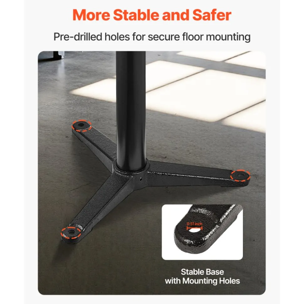 VEVOR Bench Grinder Stand, Bench Grinder Vise Floor Pedestal with 12" x 10" Mounting Plate, 5-Level Height Adjustable Pedestal Stand with Grinding Wheel Storage Compartment & Heavy-Duty Cast Iron Base