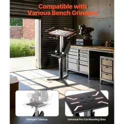 VEVOR Bench Grinder Stand, Bench Grinder Vise Floor Pedestal with 12