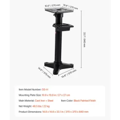 VEVOR Bench Grinder Stand, Heavy-Duty Bench Grinder and Vise Floor Pedestal with 10.6