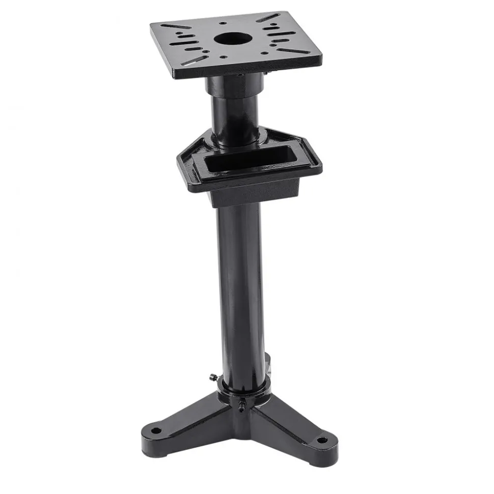 VEVOR Bench Grinder Stand, Heavy-Duty Bench Grinder and Vise Floor Pedestal with 10.6" x 10.6" Mounting Plate, Pre-Cut Mounting Slots & Water Pot, Compatible with Most Bench Grinders