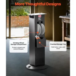 VEVOR Bench Grinder Stand, Heavy-Duty Bench Grinder and Vise Floor Pedestal with 11