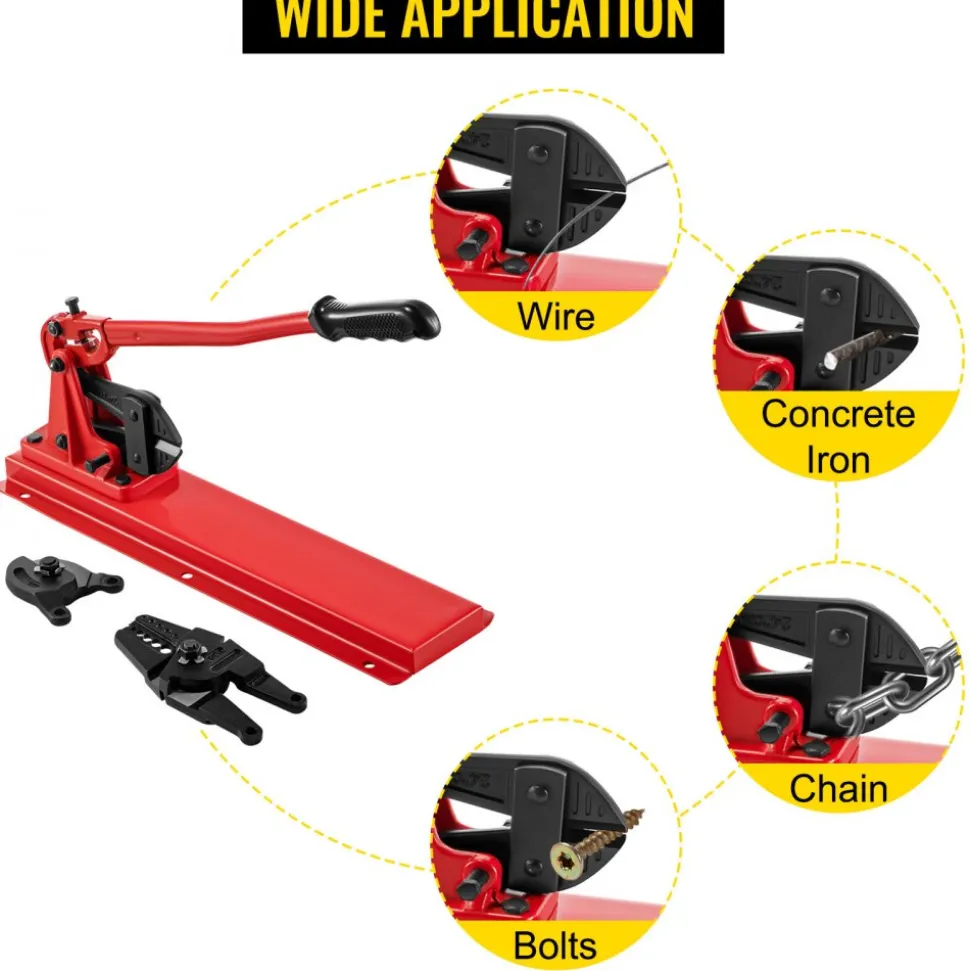 VEVOR Bench Swager Tool 24" Wire Rope Swaging Tool with Crimper Cable Bolt Cutter Head Bench Crimper 1/16"-3/16" Aluminum/Copper Sleeves Bench Cable Alloy Steel Crimper Swager for1/2" Wire Rope Fe