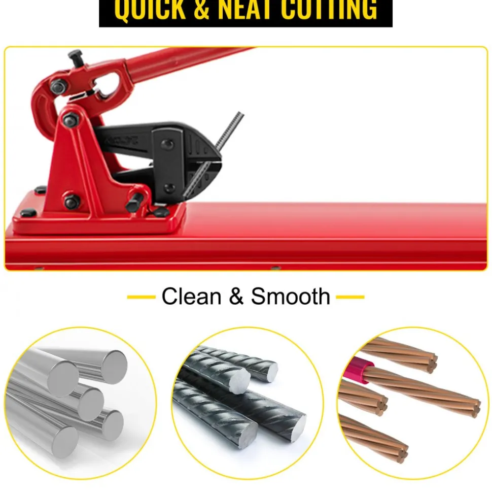 VEVOR Bench Swager Tool 24" Wire Rope Swaging Tool with Crimper Cable Bolt Cutter Head Bench Crimper 1/16"-3/16" Aluminum/Copper Sleeves Bench Cable Alloy Steel Crimper Swager for1/2" Wire Rope Fe