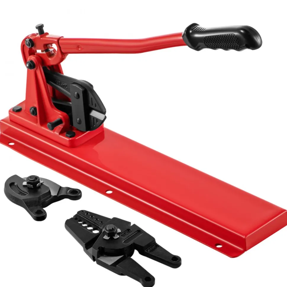 VEVOR Bench Swager Tool 24" Wire Rope Swaging Tool with Crimper Cable Bolt Cutter Head Bench Crimper 1/16"-3/16" Aluminum/Copper Sleeves Bench Cable Alloy Steel Crimper Swager for1/2" Wire Rope Fe