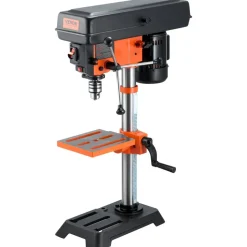 VEVOR Benchtop Drill Press, 3.2 Amp, 5-Speed Adjustable Drill Press with 650/1050/1800/2350/3100 RPM, 10-inch Swing, Cast Iron Frame, 0-45° Tiltling Worktable, Work Light, for Drilling Wood & Metal