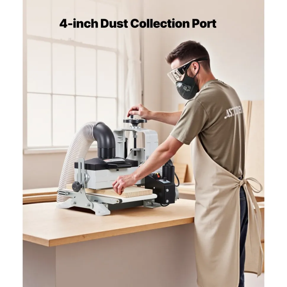 VEVOR 10" Benchtop Drum Sander, 1HP 1725RPM Dual Motor Drum Sander for Woodworking - Variable Speed Conveyor Belt & 4" Dust Collection Port for Cabinet Making & Furniture Finishing