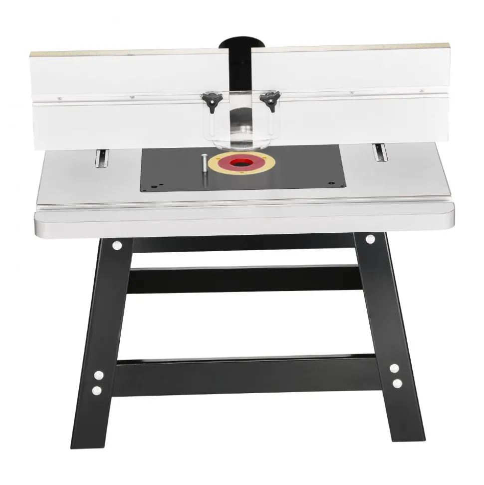 VEVOR Benchtop Router Table, 24 in x 15.7 in, Bench Top Routing Table with Adjustable Fence, MDF Top, Sturdy Metal Base, 2-1/2 in Dust Collection Port, Compatible with Routes & Various Drill Bits