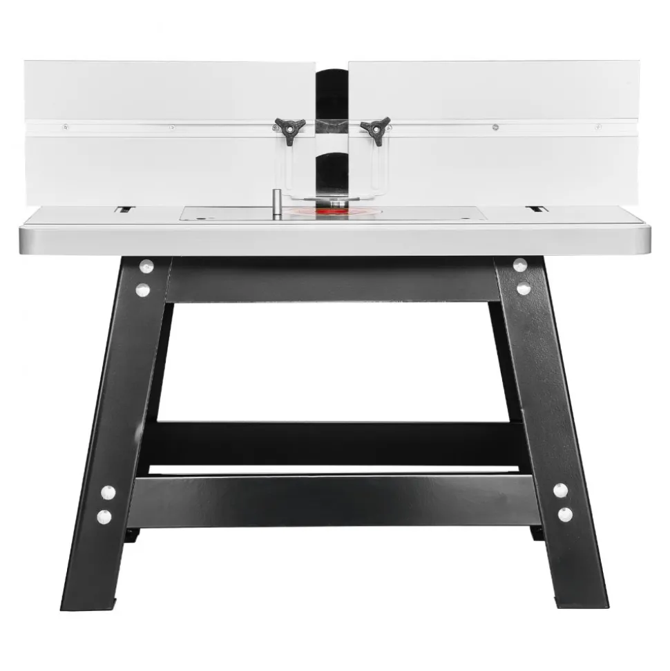VEVOR Benchtop Router Table, 24 in x 15.7 in, Bench Top Routing Table with Adjustable Fence, MDF Top, Sturdy Metal Base, 2-1/2 in Dust Collection Port, Compatible with Routes & Various Drill Bits