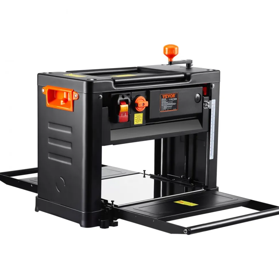 VEVOR Benchtop Thickness Planer, Dual Speed, 13" Wide Table, Equipped with Three Blades, 15-Amp 2000W Motor, Includes 12" Extended Input Table, Designed for Quiet Operation on Various Wood Types