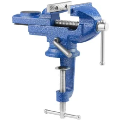 VEVOR Bench Vise, 3 Inch, Portable Workbench Vice with 360° Swivel Base, Quick Release Rotating Bench Clamp, Raised Base, Cast Iron Construction, for Woodworking, Metalworking, Drilling, and Cutting