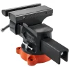 VEVOR Bench Vise, 5" Jaw Width, 5" Max Jaw Opening Multipurpose Vise with 360° Swivel Locking Base, 2.8" Throat Depth, Heavy Duty Ductile Iron Workbench Vise with Anvil, for Clamping Round Pipes