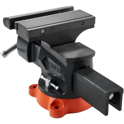 VEVOR Bench Vise, 5" Jaw Width, 5" Max Jaw Opening Multipurpose Vise with 360° Swivel Locking Base, 2.8" Throat Depth, Heavy Duty Ductile Iron Workbench Vise with Anvil, for Clamping Round Pipes