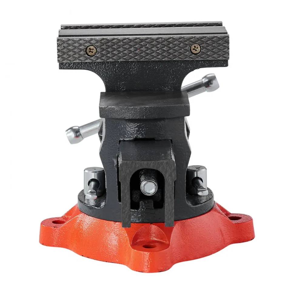 VEVOR Bench Vise, 5.5" Jaw Width, 5.5" Max Jaw Opening Multipurpose Vise with 360° Swivel Locking Base, 2.8" Throat Depth, Heavy Duty Ductile Iron Workbench Vise, Two-Way Jaws for Clamping Round Pipes