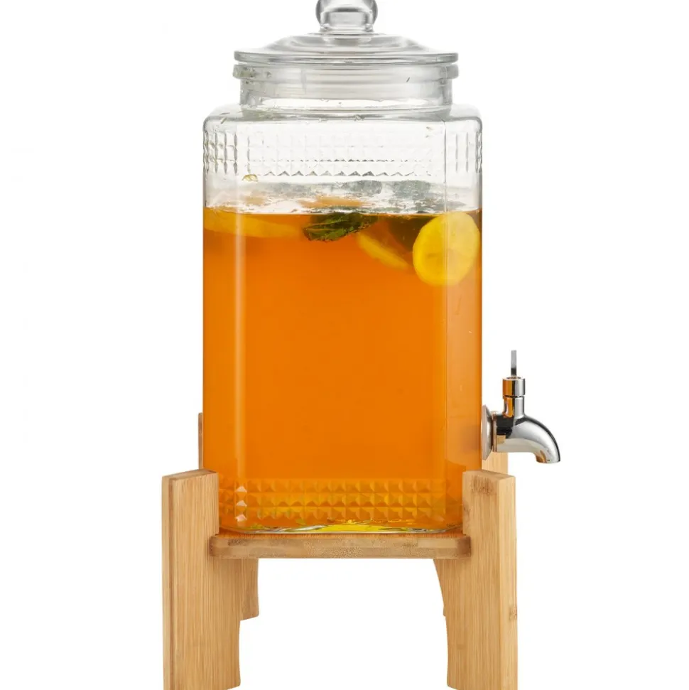 VEVOR Beverage Dispenser, 1.5 Gallon Drink Dispensers for Parties, 2PC,Glass Juice Dispenser with Stand, Stainless Steel Spigot, Iced Tea Lemonade Juice Water Dispenser, for Restaurants, Hotels, Parti
