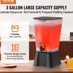 VEVOR Beverage Dispenser, 5 Gallon Drink Dispenser for Parties, Plastic Juice Dispensers with No-Drip Spigot, Iced Tea Lemonade Juice Water Dispensers, for Restaurants, Hotels, Parties