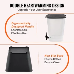 VEVOR Beverage Dispenser, 2.5 Gallon Drink Dispensers for Parties, Glass Juice Dispenser with Metal Stand, Stainless Steel Spigot, Iced Tea Lemonade Juice Water Dispensers for Parties