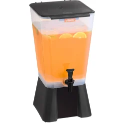 VEVOR Beverage Dispenser, 2.5 Gallon Drink Dispensers for Parties, Glass Juice Dispenser with Metal Stand, Stainless Steel Spigot, Iced Tea Lemonade Juice Water Dispensers for Parties
