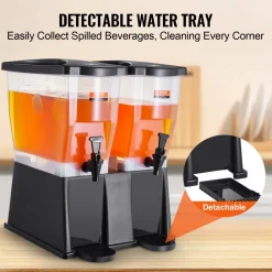 VEVOR Beverage Dispenser, 3 Gallon x 2 Drink Dispensers for Parties, Plastic Juice Dispenser with Stand Spigot Lid, Iced Tea Lemonade Juice Water Dispenser, for Restaurants, Hotels, Parties