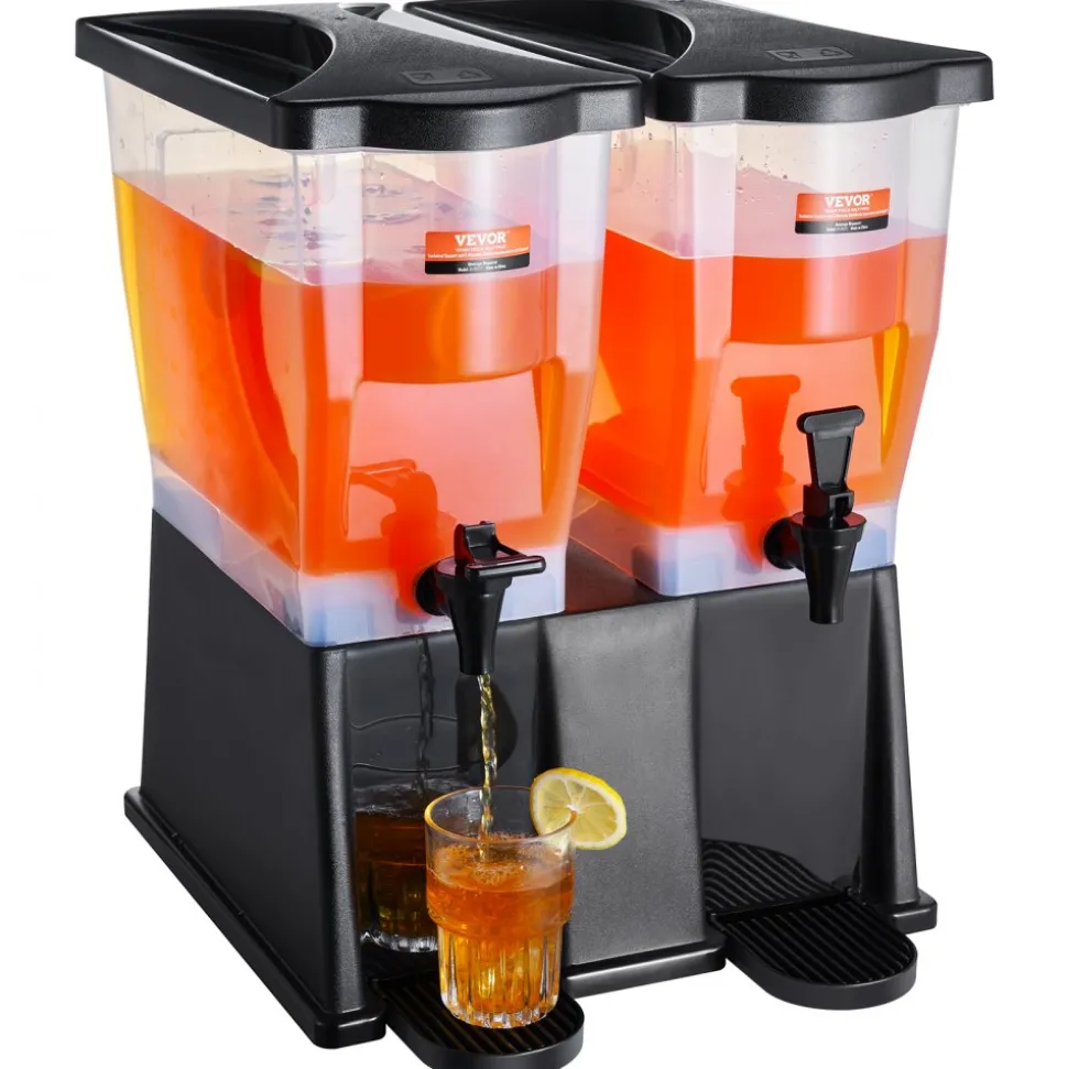 VEVOR Beverage Dispenser, 3 Gallon x 2 Drink Dispensers for Parties, Plastic Juice Dispenser with Stand Spigot Lid, Iced Tea Lemonade Juice Water Dispenser, for Restaurants, Hotels, Parties