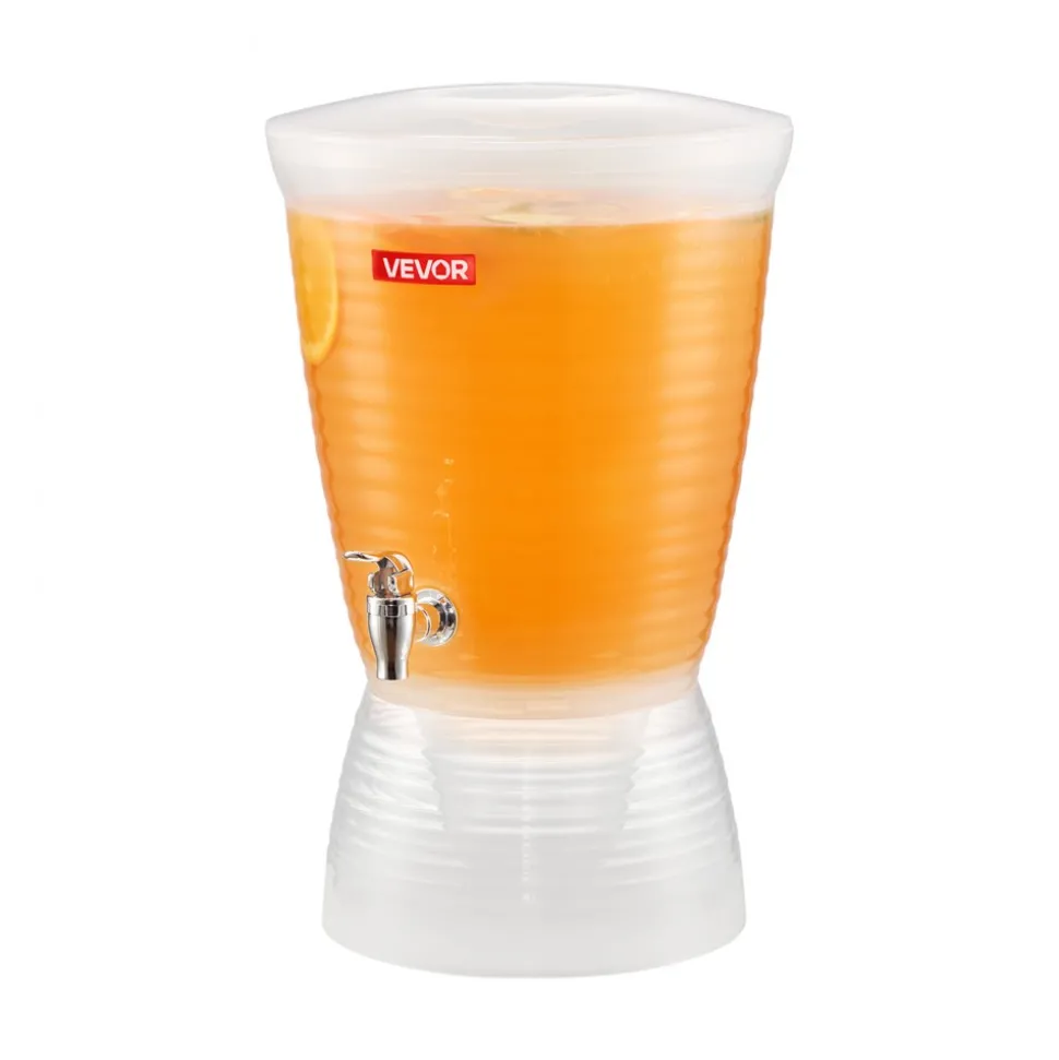 VEVOR Beverage Dispenser, 2.64 Gallon Drink Dispenser for Parties, Plastic Juice Dispensers with Spigot Ice Chamber, Iced Tea Lemonade Juice Water Dispensers, for Restaurants, Hotels, Parties